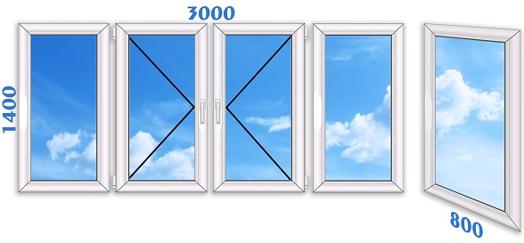 пластиковое окно 130x140