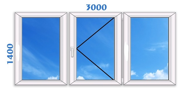 пластиковое окно 130x140