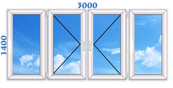 пластиковое окно 130x140