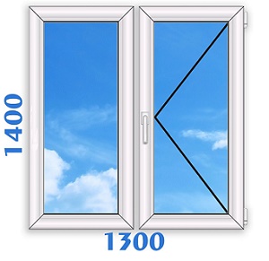 пластиковое окно 130x140
